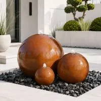 Шары 3 шт. фонтан Corten от (518907) ∅ 0,35 до 1 м. Абаза
